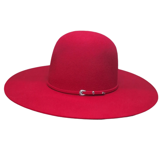 Rodeo King 3X  Open Crown  4 1/2" Brim Red
